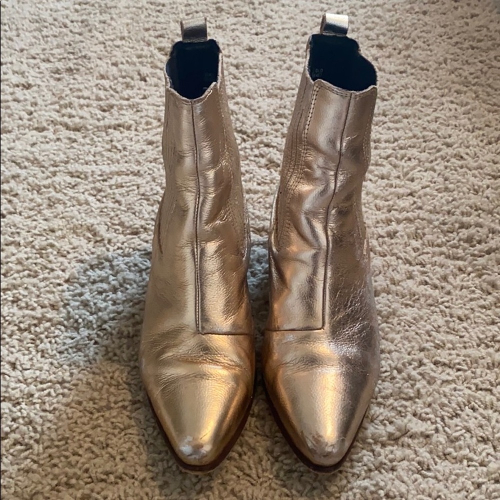 Metallic Gold Booties